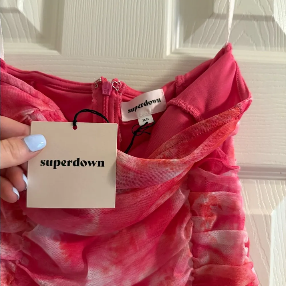 Superdown Pink Tie-Dye Strapless Dress NWT - Image 2