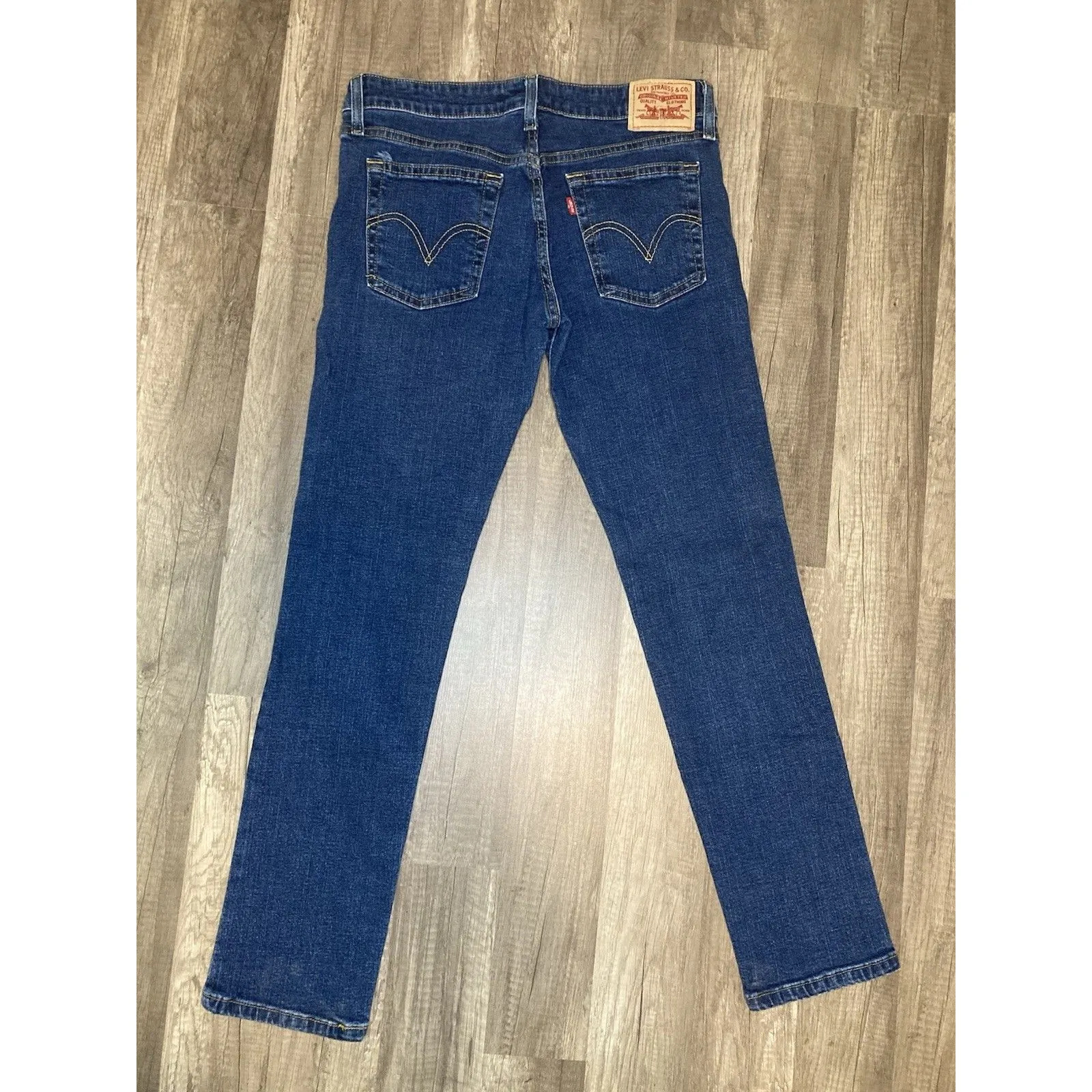 Levis Y2K Superlow Skinny Jeans 7M 30x30 Womens Low-Rise Stretch Denim Dark Wash - Image 2