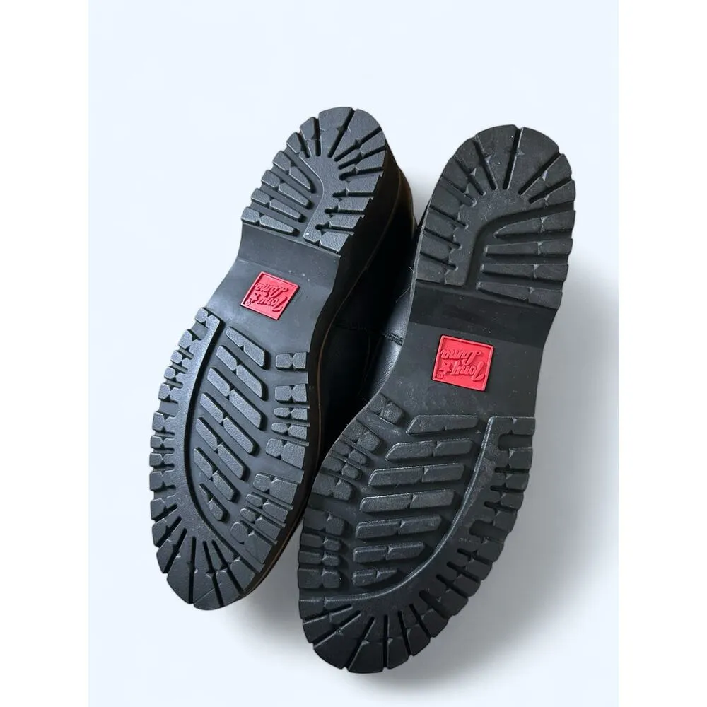 NEW Women's Tony Lama Black Leather Roper Lace Up Kiltie Boots 5.5 B - Image 8