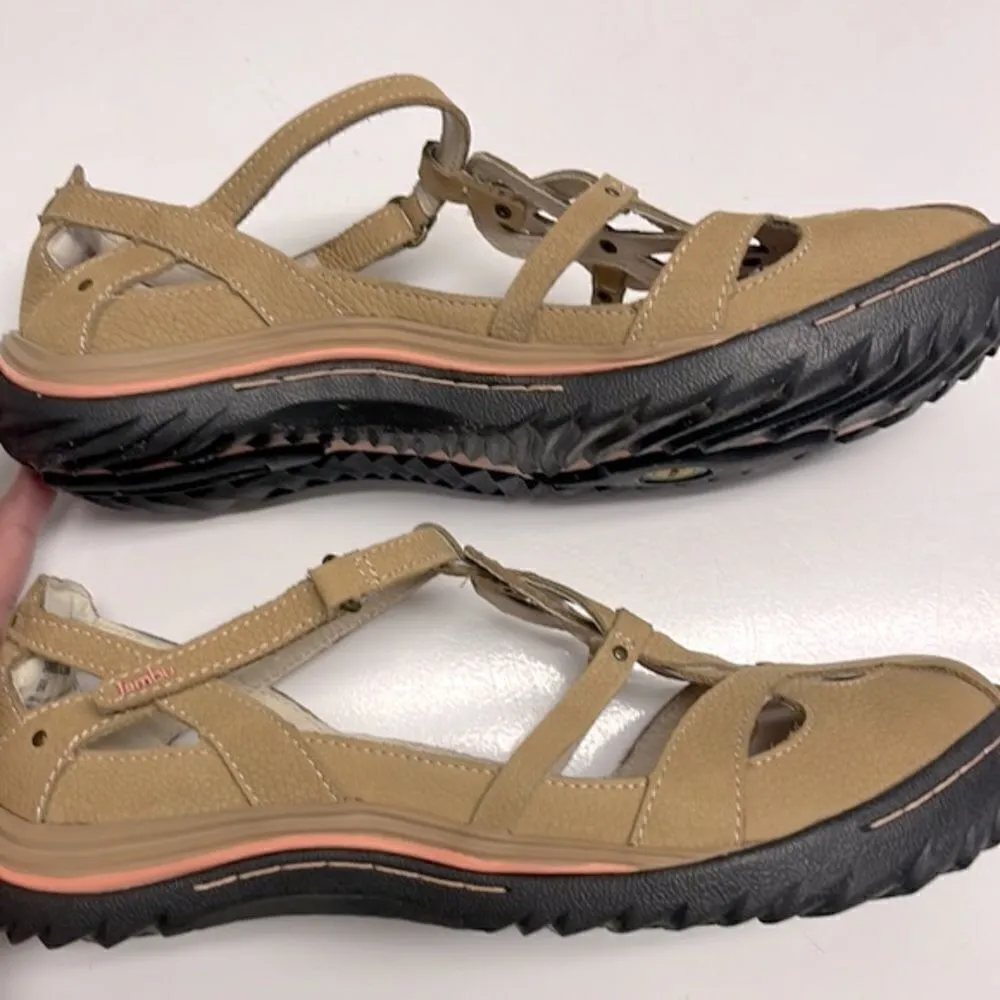 Jambu Women’s Closed Toe Terrain Sandals 8M Taupe Brown Pink Hook & Loop Straps - Image 10
