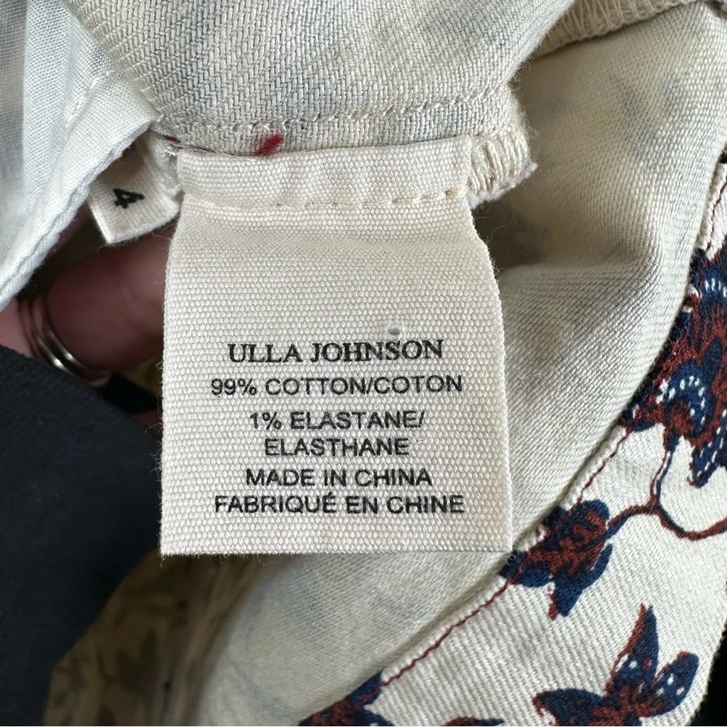 NEW Ulla Johnson Poppy Dress in Vine Womens 4 Vine Floral Ruffle Puff Sleeve - Image 8