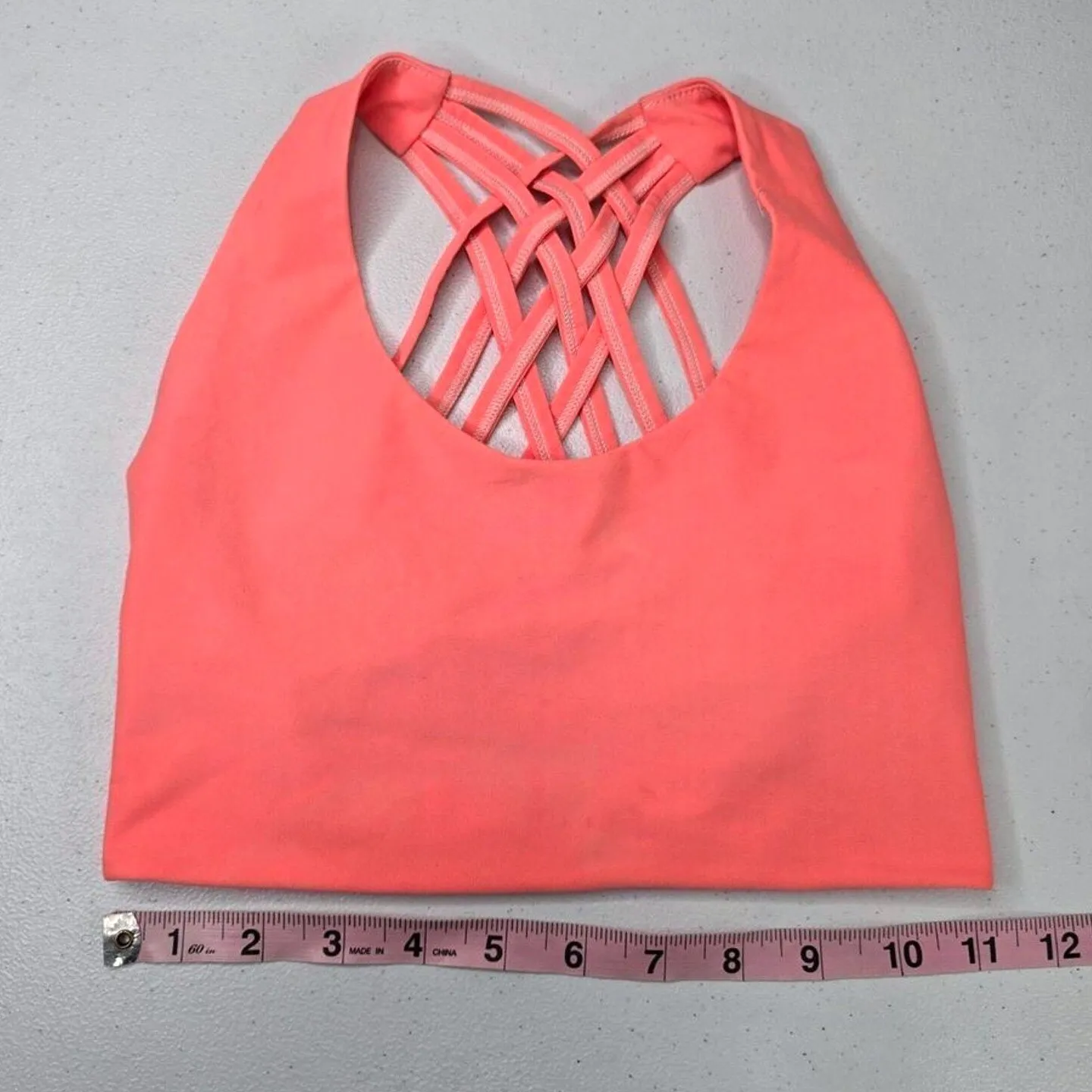 Daughters of Culture Bikini Sports Bra Top Orange Criss Cross Back Active Y2K XS - Image 4