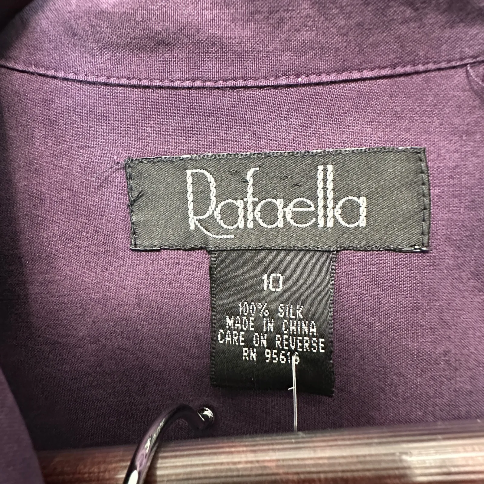 Vtg 90s Rafaella 100% Silk Purple‎ Shirt & Pants Set Sz 10/12 Minimalist Classic - Image 3