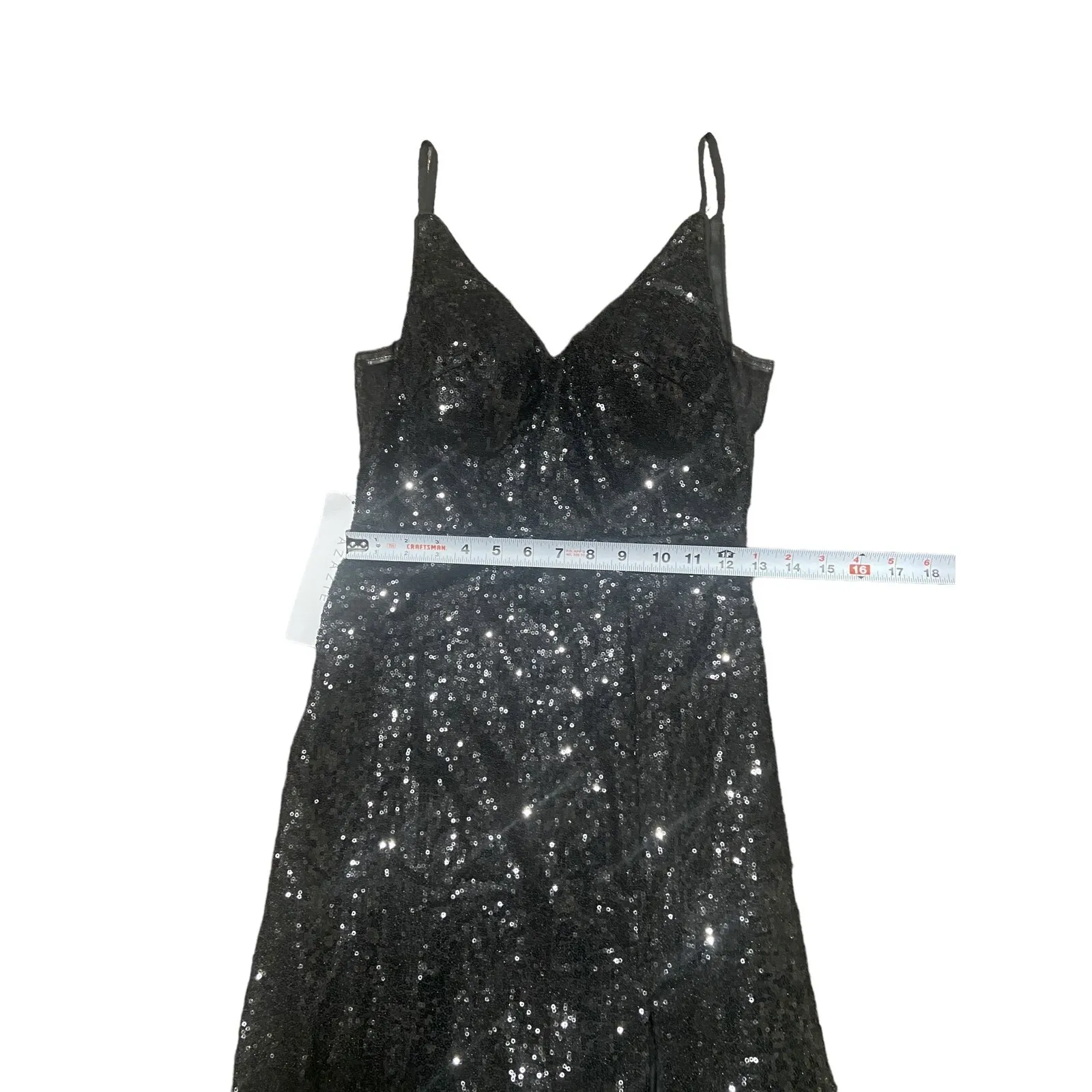 AZAZIE STELLAR Mermaid Sequin Floor-Length Dress Black Size A2 NWT Prom‎ Formal - Image 10