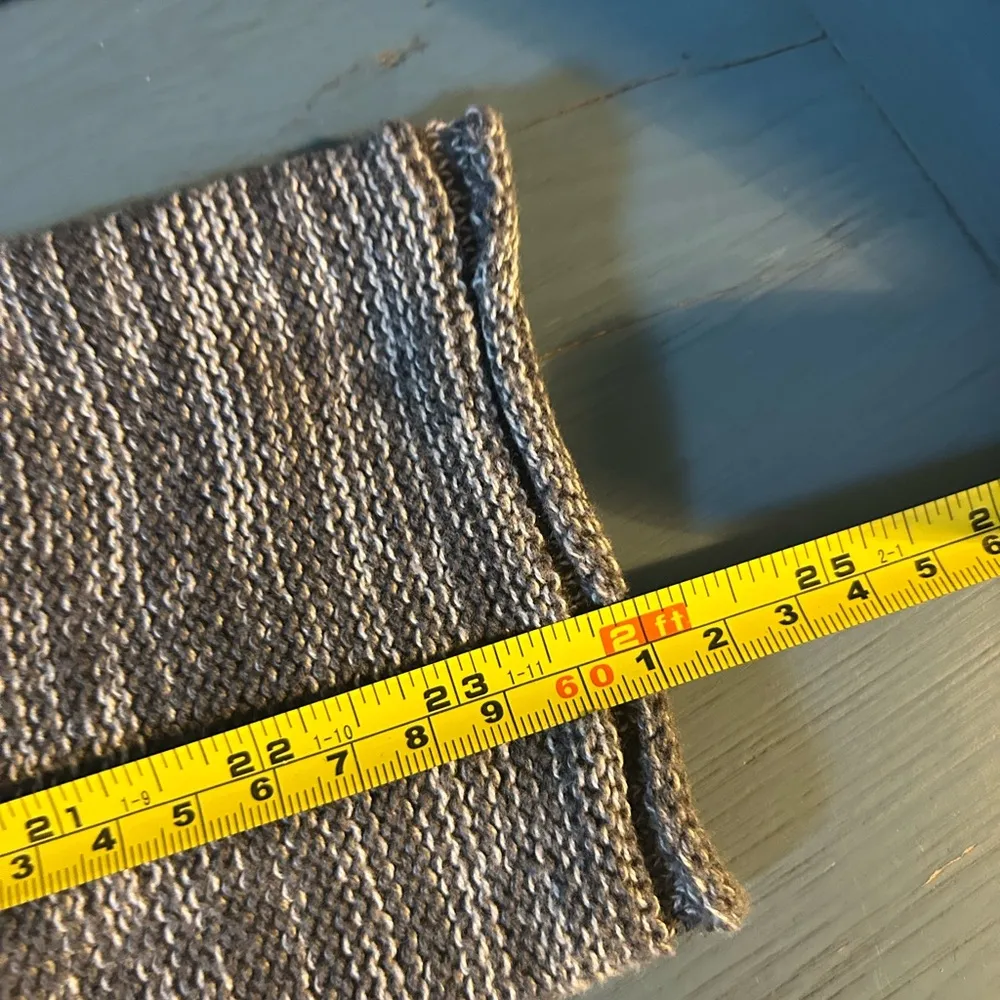 Roxy Loose Knit Hooded Grey Sweater, Size Medium - Image 8