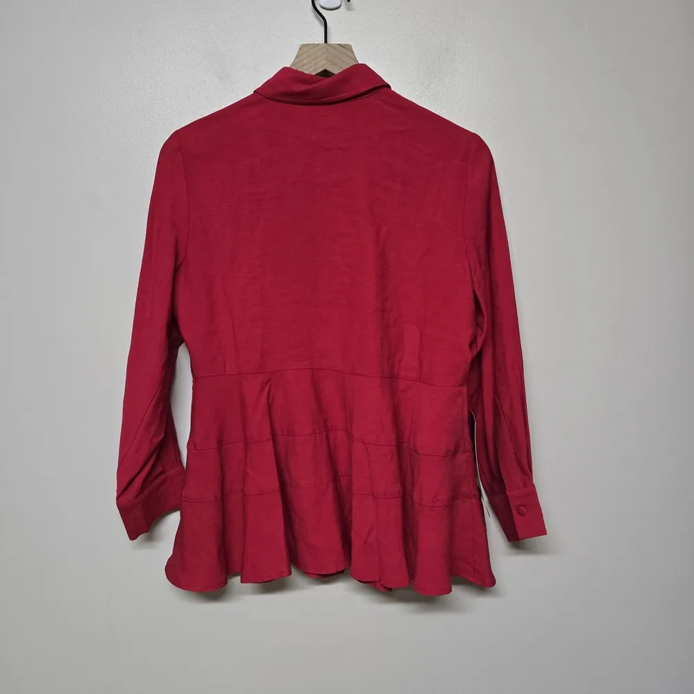 Tuckernuck Pomander Place Red Ashlen Blouse Top NWT Sz S Office Academia Preppy - Image 4