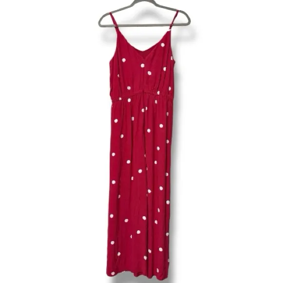 Ann Taylor LOFT small polka dot jumpsuit cropped wide leg elastic waistband new - Image 2