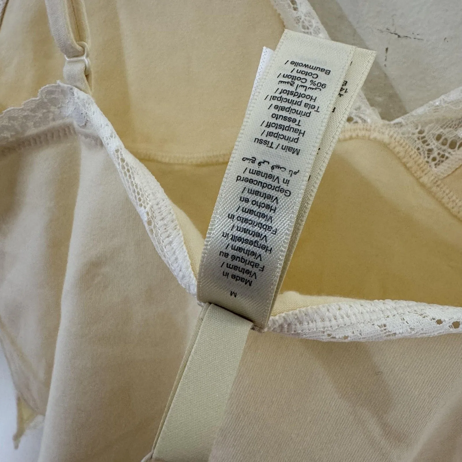 Skims Cotton Lace Cami Boxer Sleepwear Set Womens Medium Buttermilk Pajama pjs - Image 5