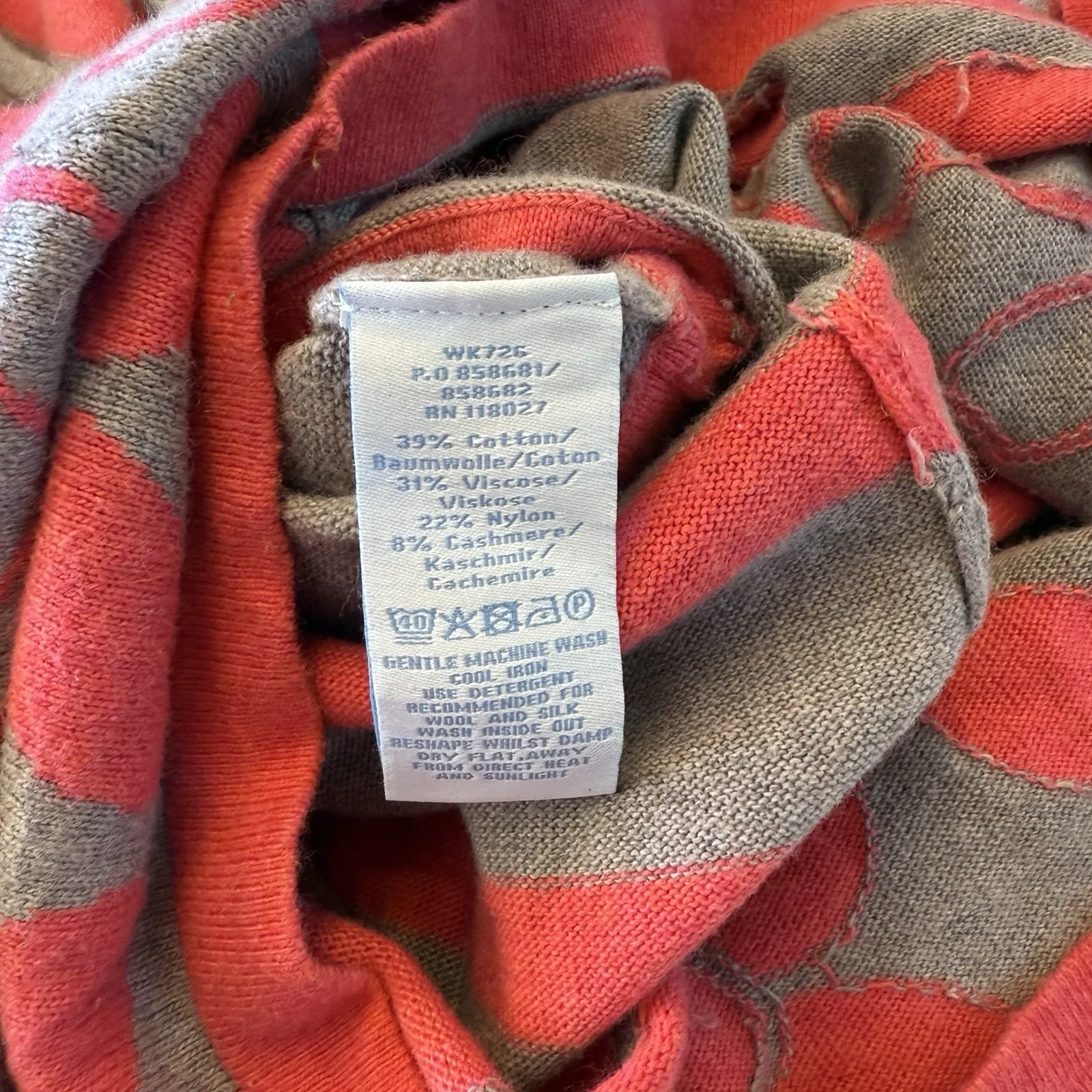 Boden Knit Sweater Dress Winter Casual Stripe Cashmere Blend Women's US 6 Midi - Image 7