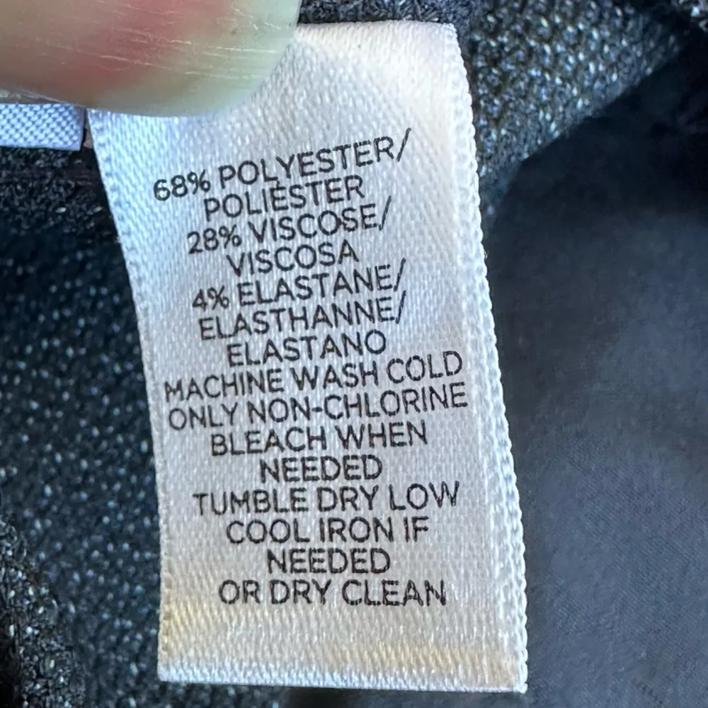 Blue Textured Julie Dress Pants Curvy Through The Hip Area Wide Leg. - Image 11