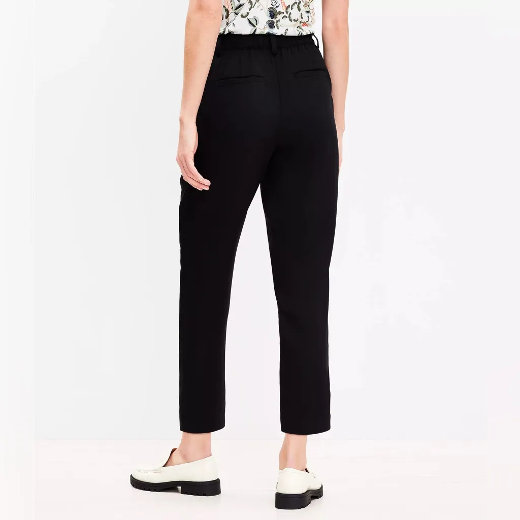 LOFT Emory Taper Pants High Rise Ankle Length Business Career Black Size 6 NWT - Image 5