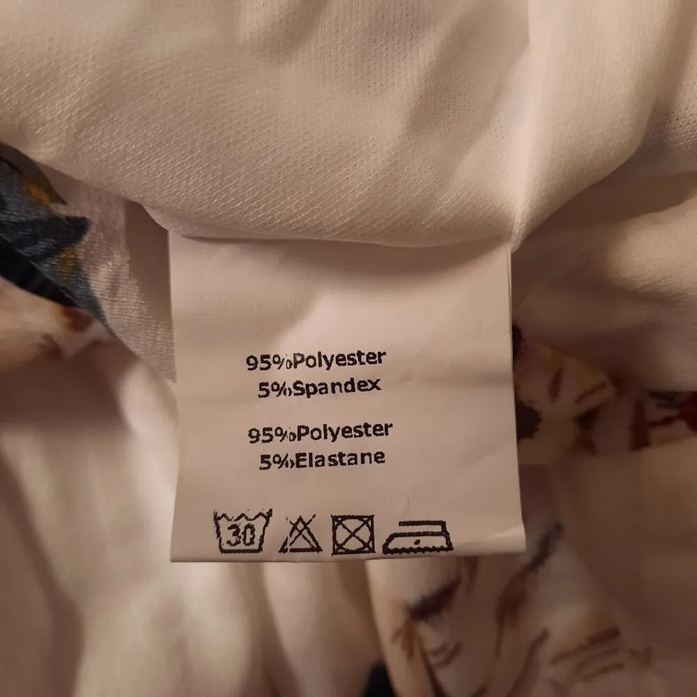 Grace Karin Dress Women's Medium White Floral Sleeveless V-Neck Short - Image 8