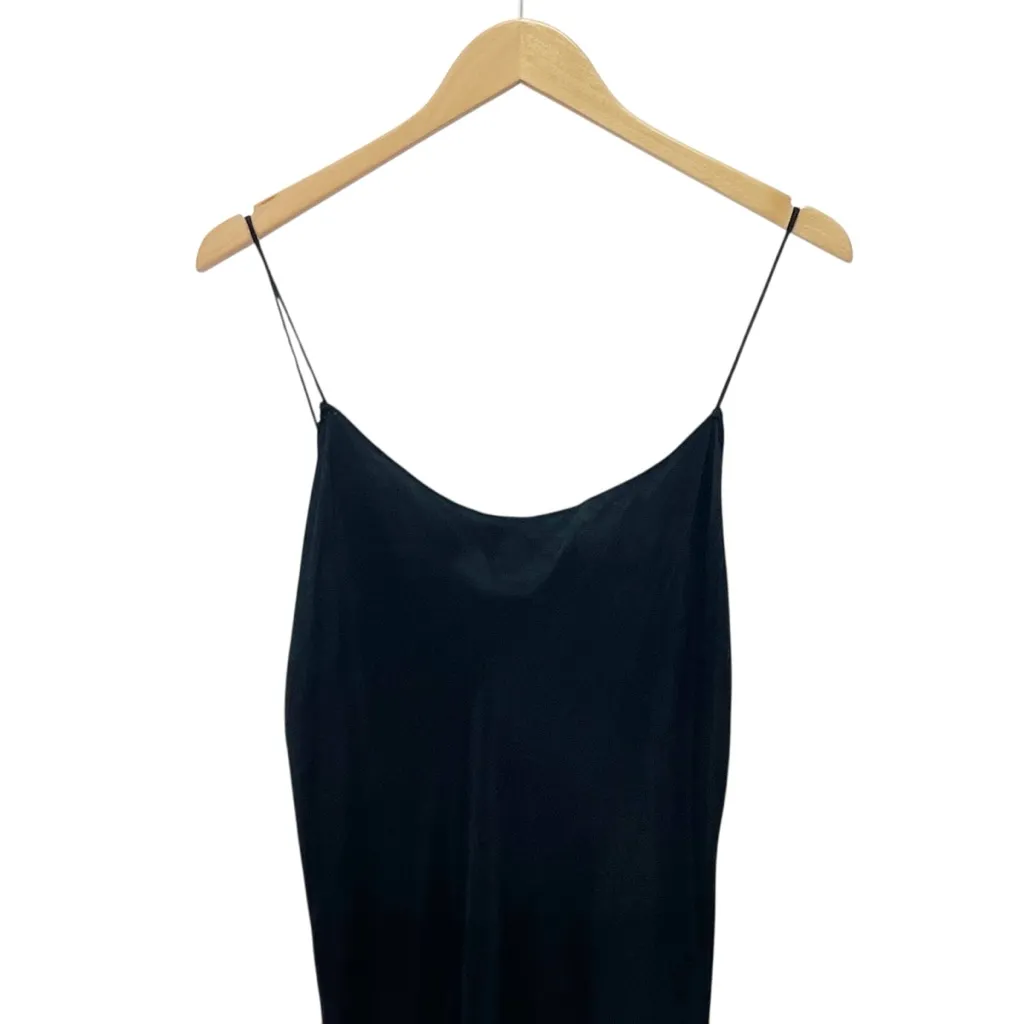 J. Crew Gwyneth Cupro Blend Slip Dress Size 12 Black Midi Sheath Minimalist Y2K - Image 6