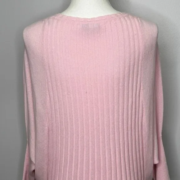 J. McLaughlin Doyle‎ Cashmere Sweater Medium Pink Ribbed Knit Pullover Soft Cozy - Image 7