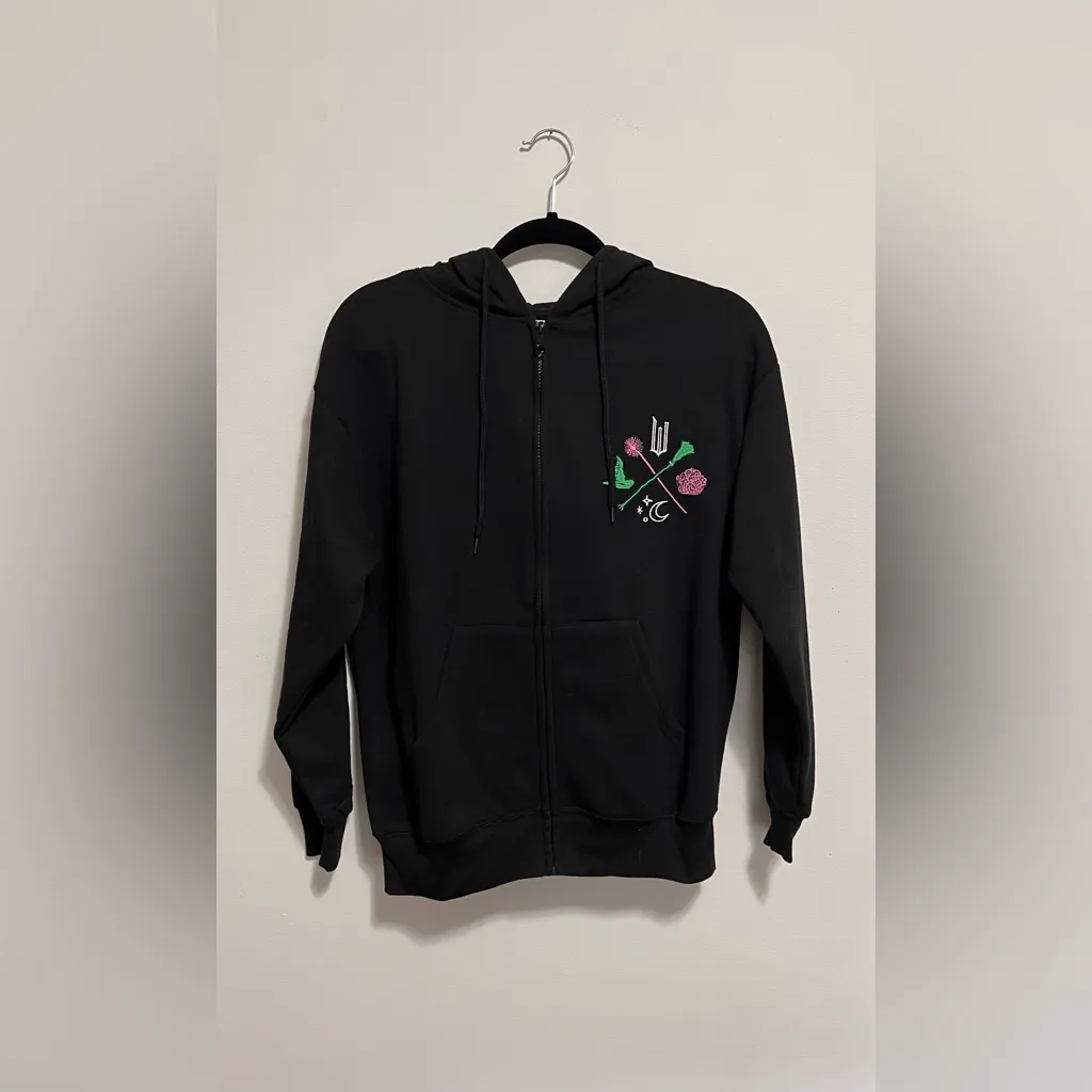 WICKED Unisex Black Full Zip Hoodie Sweatshirt Adult Sz S NWT Universal Studios - Image 2