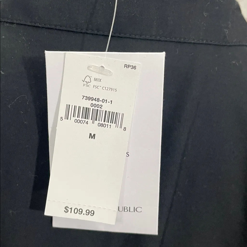 Banana Republic Black Cotton Poplin Shirtdress Dress - Image 7