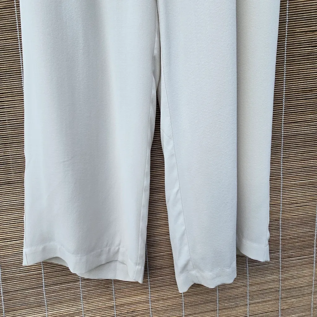 NWT Eileen Fisher Silk Georgette Crepe Lantern Pant Bone M - Image 7