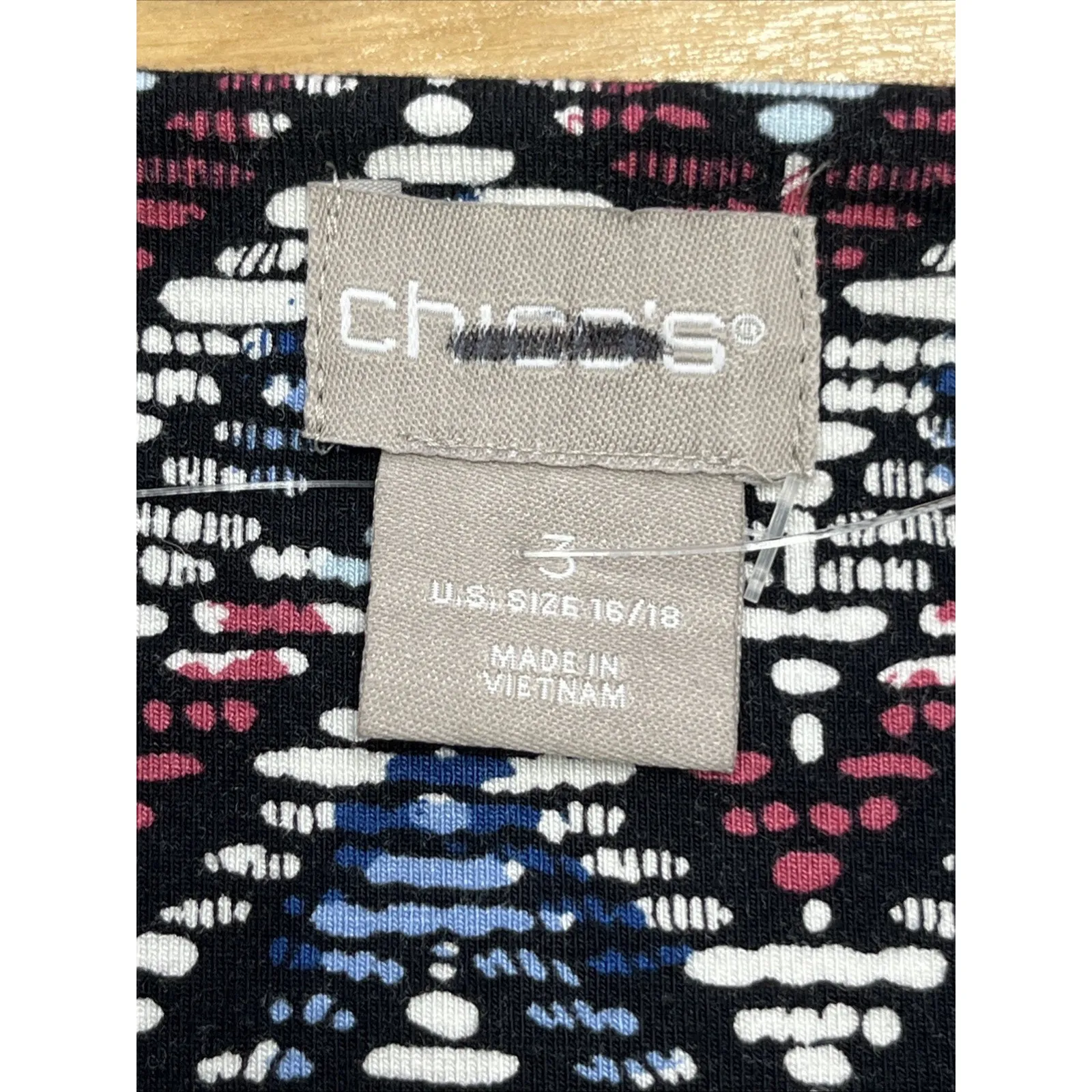 Chicos Geometric Print A Line Dress Size 3 16/18 XL Career Stretch Knit Mature - Image 4