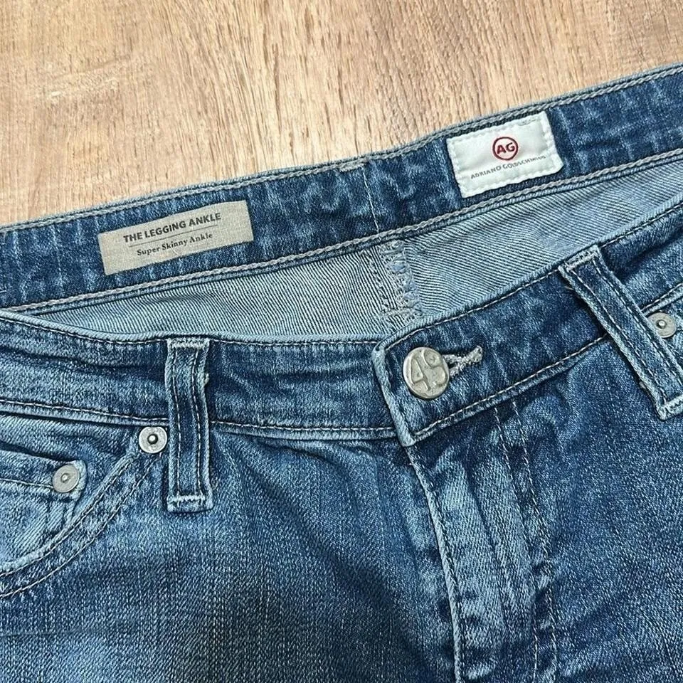AG ADRIANO GOLDSCHMIED | Legging Ankle Mid Rise Super Skinny Denim Jeans - Image 4