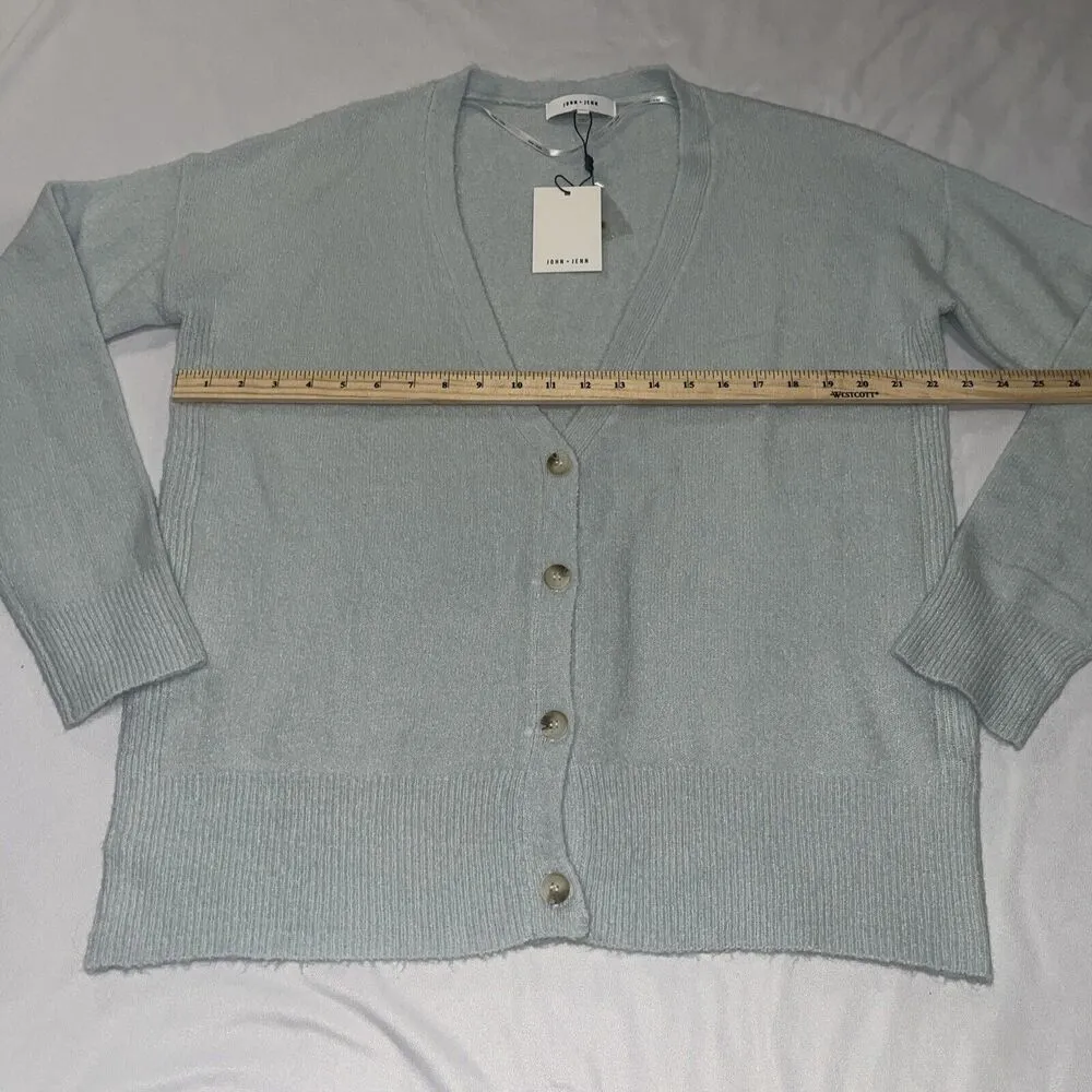 NWT Size Large Button Front Cardigan In Mystic Blue By John + Jenn - Image 7