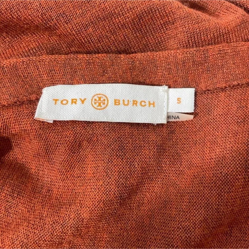 Tory Burch Size Small Cardigan Sweater Open Front Merino Wool - Image 8