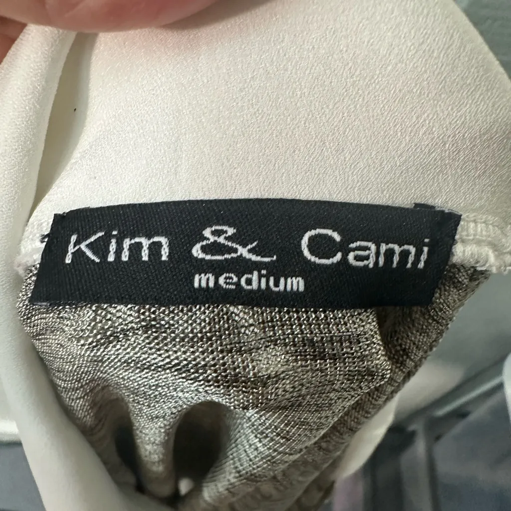 Kim & Cami Womens Tunic Liquid Gold Metallic Long Sleeve Top Size Medium EUC - Image 7