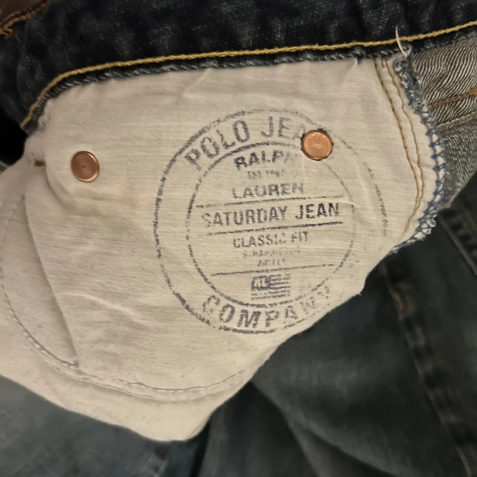 Ralph Lauren Polo Jeans Classic Denim Blue Wash‎ Comfort Casual 14 - Image 5