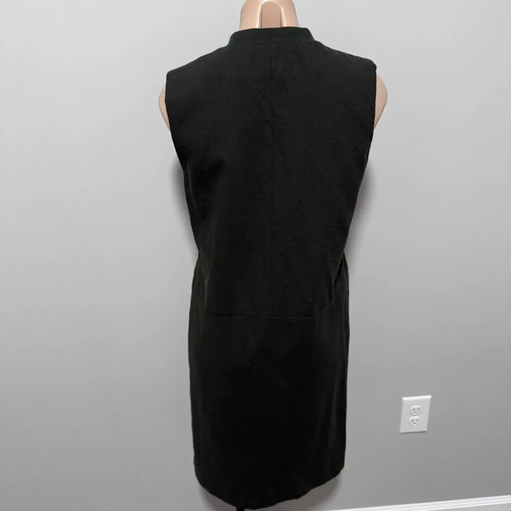 Harvé Benard Holtzman Wool Dark Green Midi Dress 4 - Image 4