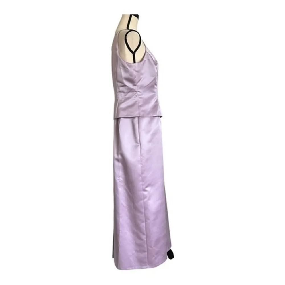 Michael Angelo Lavender Satin Formal Dress Size 12 - Image 3