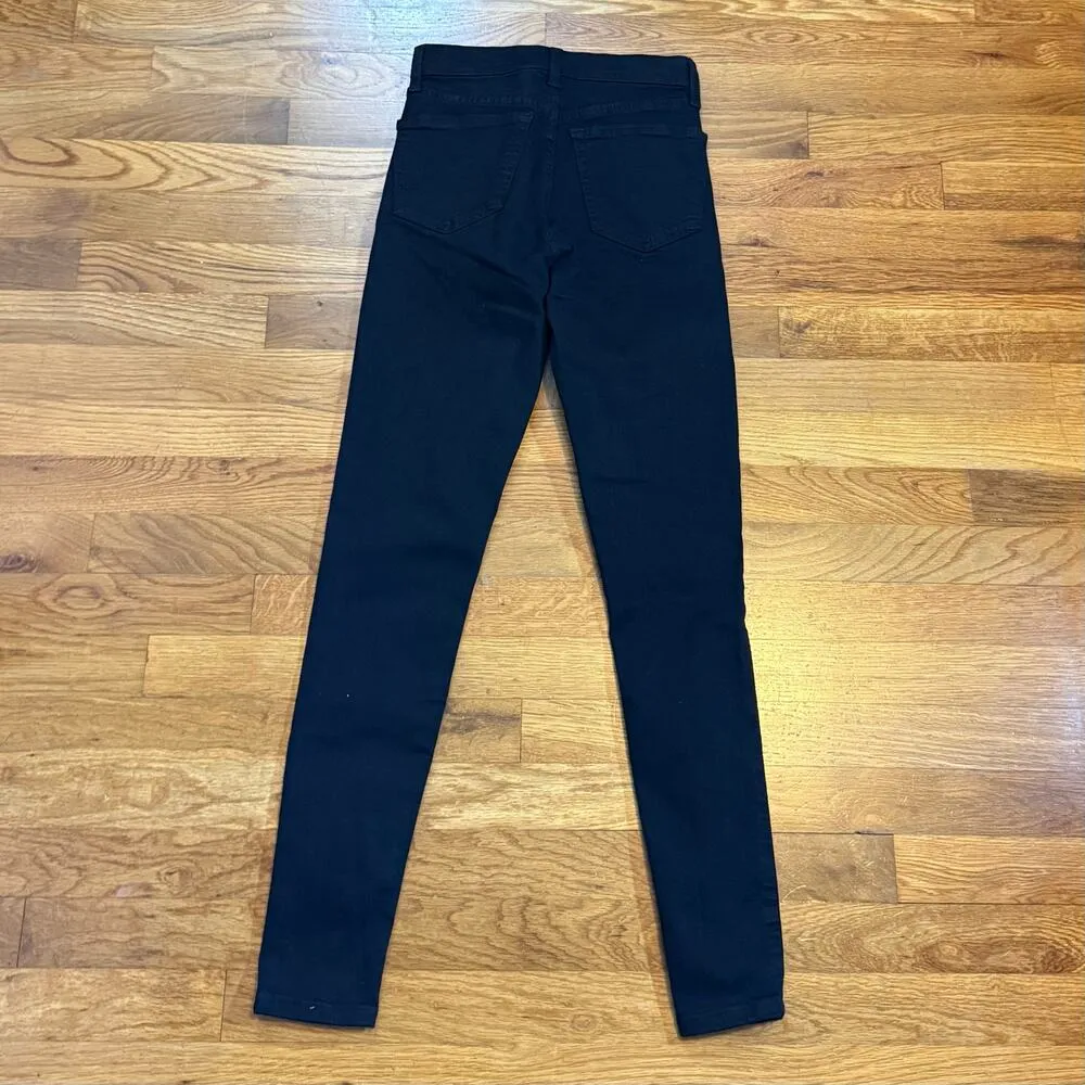 TopShop Jamie Womens 25 2 Black Distressed Holes Busted Knees Black Jeans Denim - Image 6