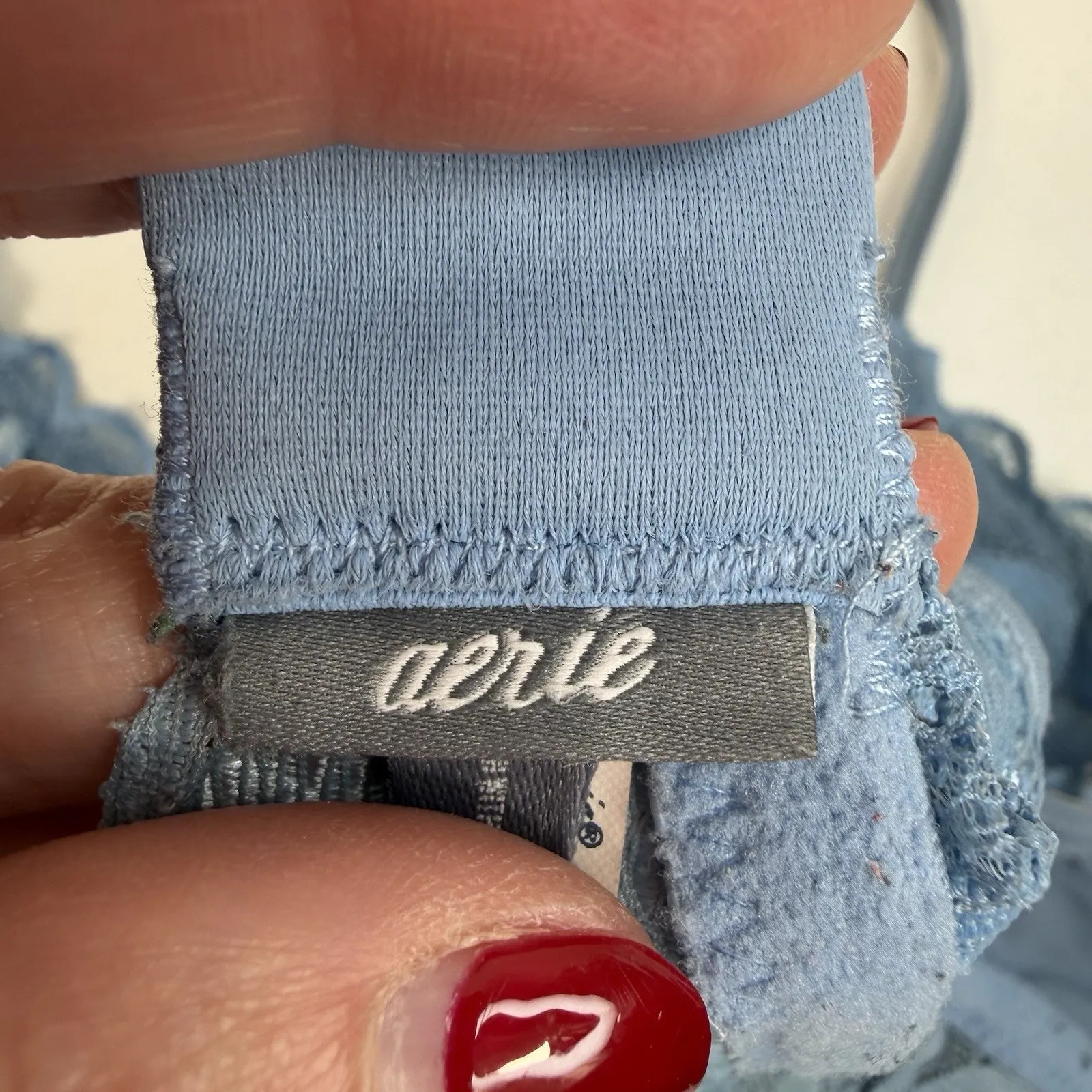 Aerie L Large Lace Bralette Bra Wireless Blue Racerback Pullover Lightly Lined - Image 10