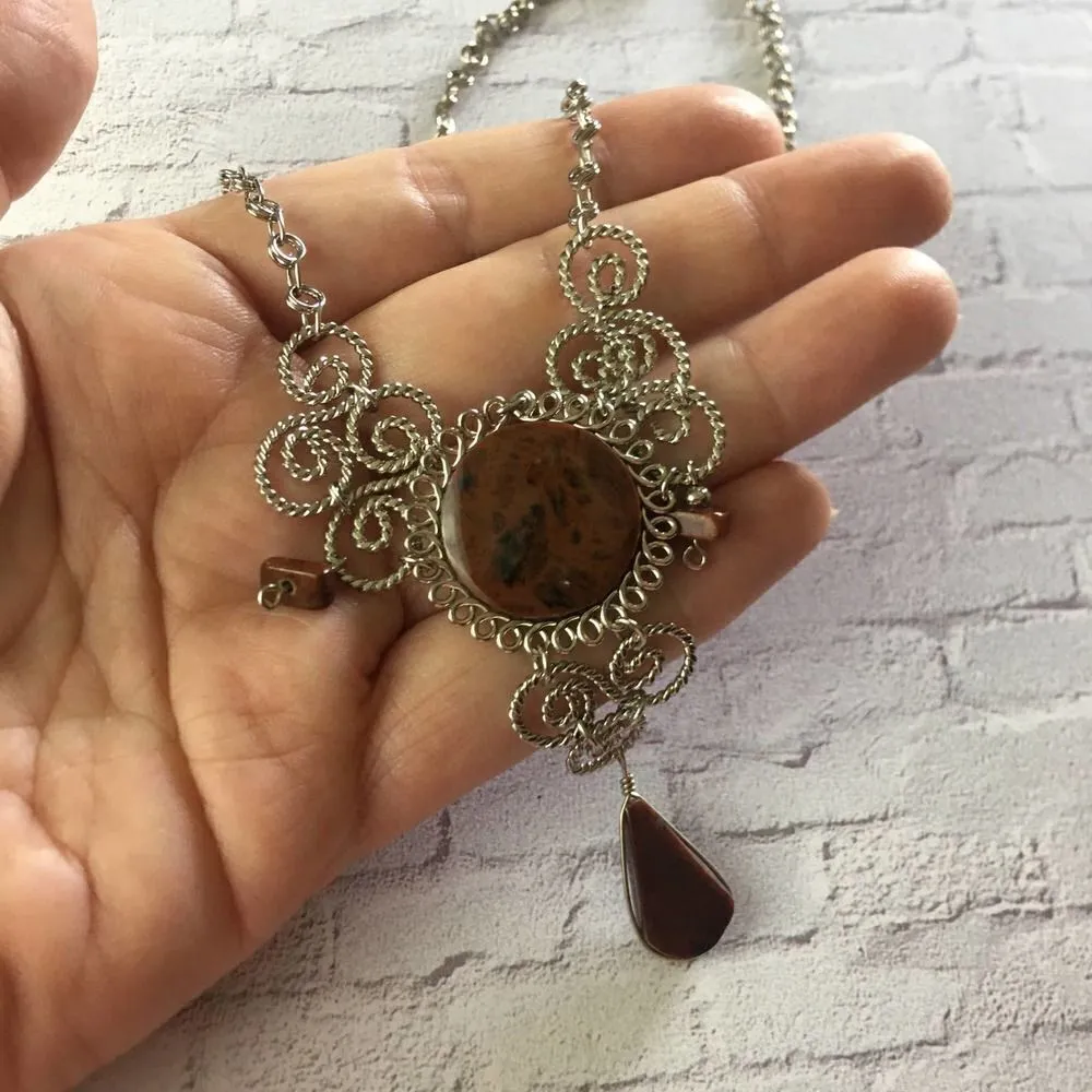 Peruvian Stone Necklace & Earring Set - Image 3