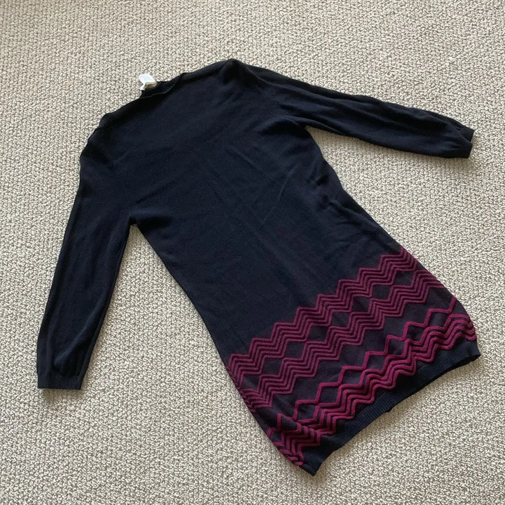 Sophie Max Sweater Dress Black Long Sleeve Cotton Blend Size Medium Like New - Image 8