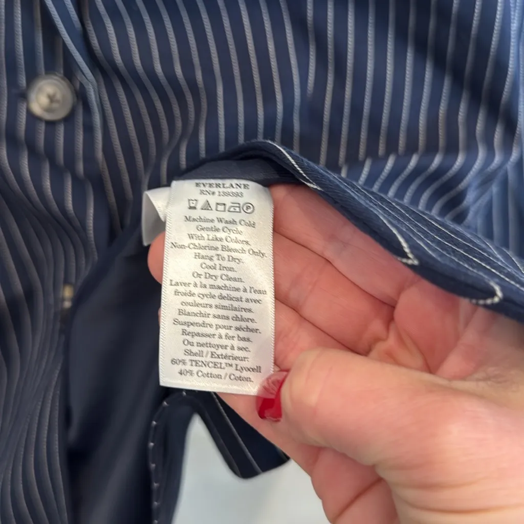 Everlane oversized pinstripe blazer tencel & cotton - Image 7