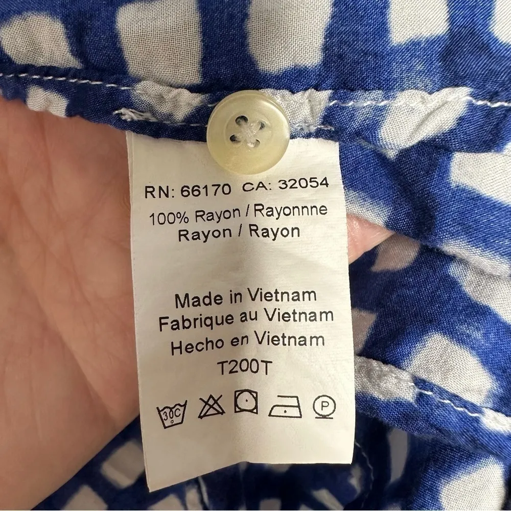 Anthropologie 11•1•TYLHO Adanne Blue Check Swing Blouse Top Size Small - Image 9