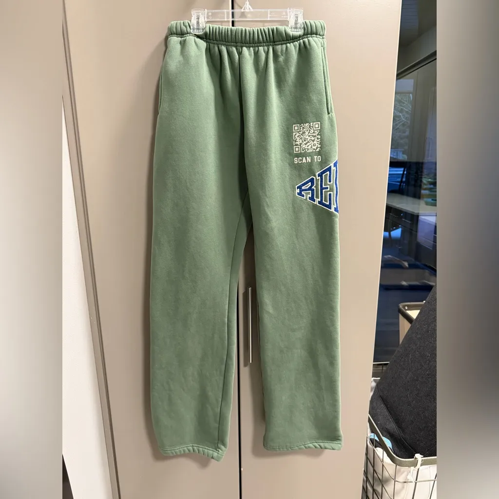 THE MAYFAIR GROUP: SCAN TO RELAX WIDE LEG SWEATPANTS | OLIVE AND ROYAL! W S/M! Green Size undefined - Image 3