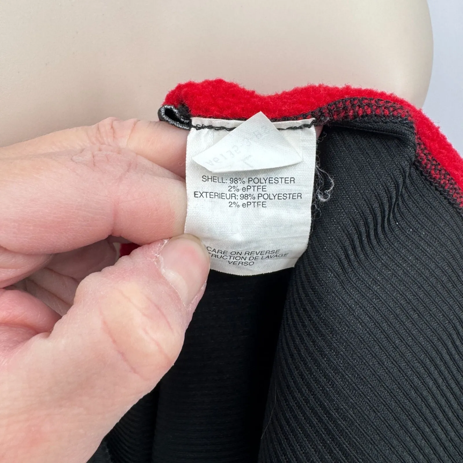 Marmot Windstopper N2S 1/4‎ Zip Pullover Top Womens Large Black Red Polyester - Image 9