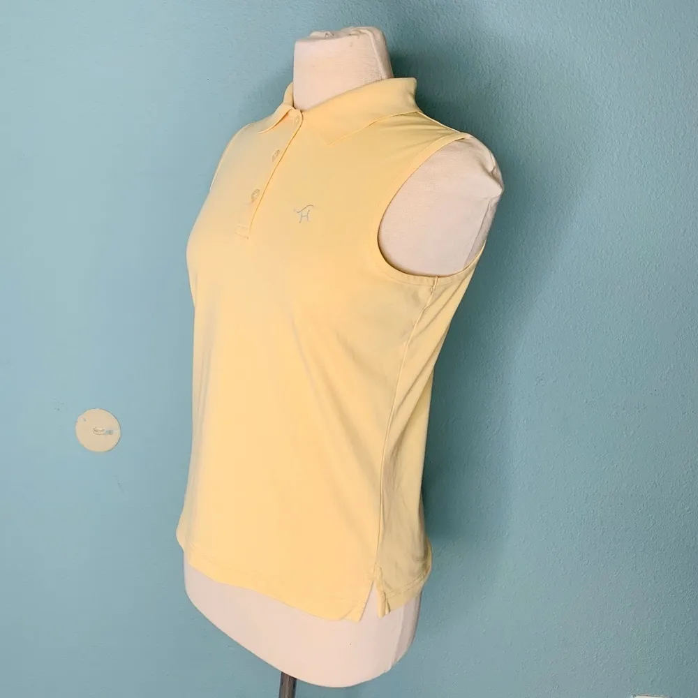 Gear For Sport Women Yellow Collared Athletic‎ Sleeveless Button Down Shirt Sz M - Image 2