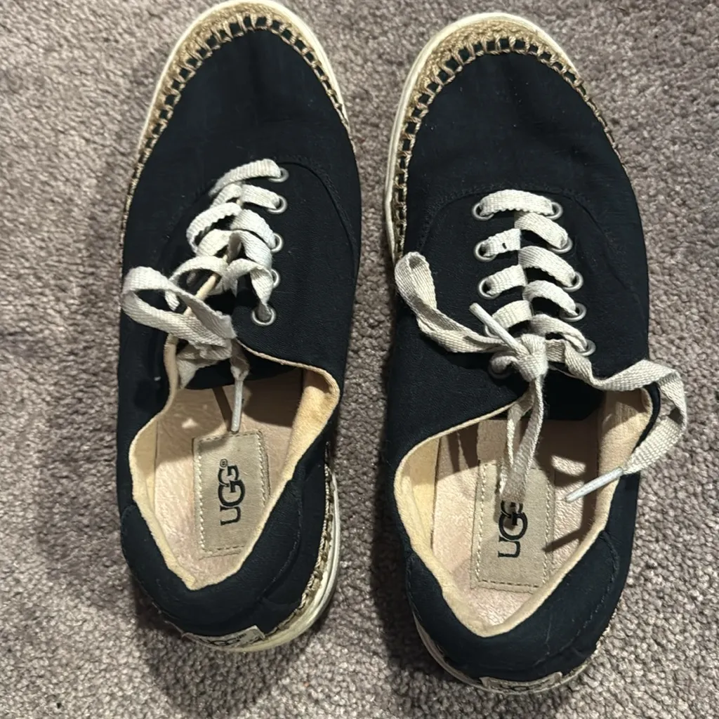 UGG Black Canvas Espadrille Sneakers SIZE 7 - Image 2