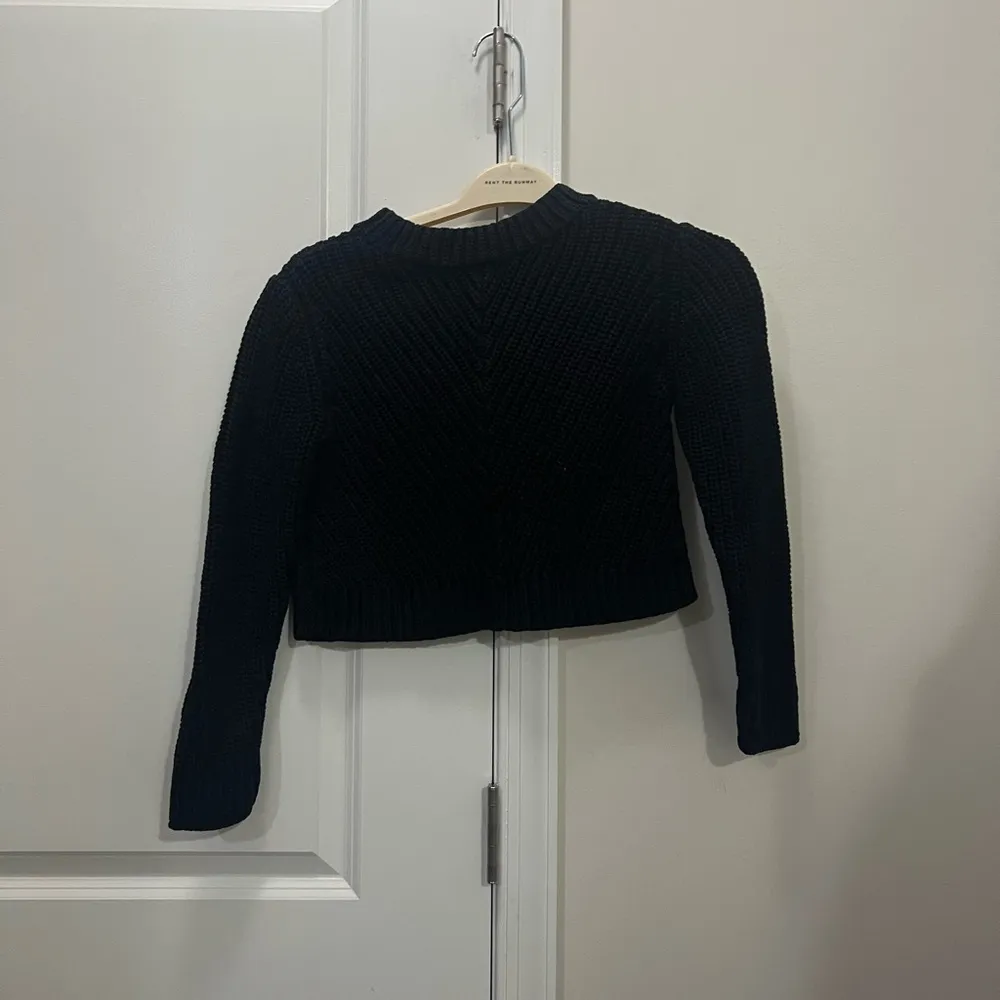 3.1 Phillip Lim Black Knit Long Sleeve Cropped Pullover Sweater Size Small $450 - Image 4