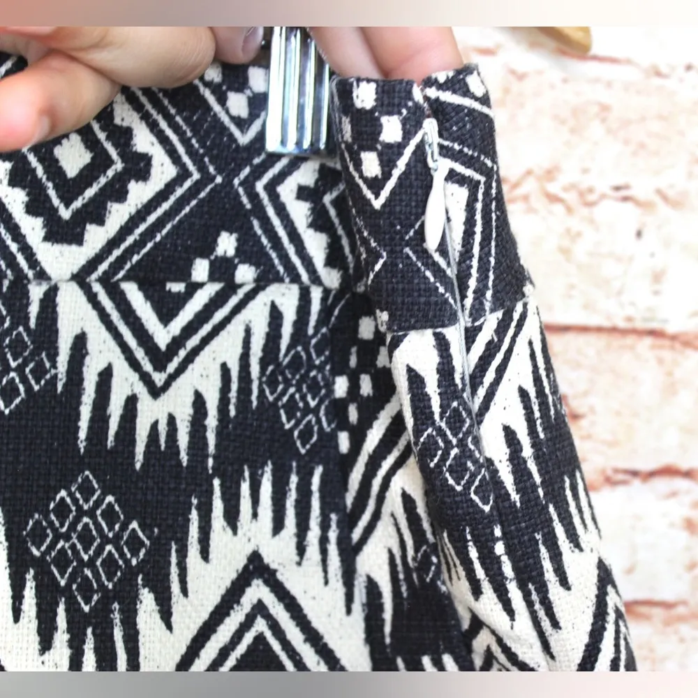 J. Crew | Black/Cream Aztec Boho Patterned Chino Shorts - Image 5