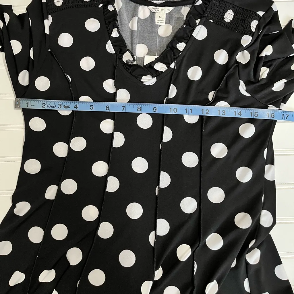 Cato Polka Dots Black And White Midi Dress - Image 4