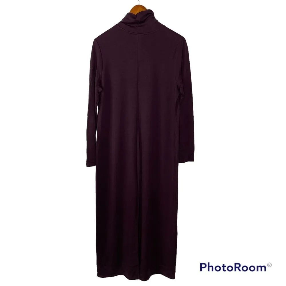 J. Jill Pure Jill Luxe Tencel Turtleneck Maxi Dress Purple Medium - Image 2