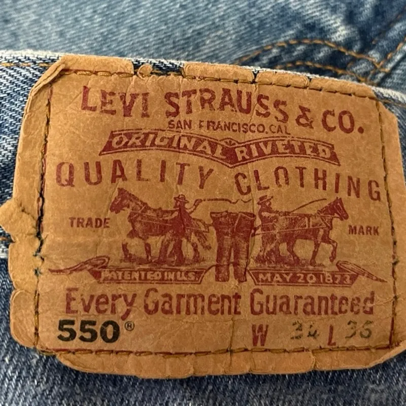 Levi Strauss & Co. Women Blue Denim High Rise Cut Off Hem Mini Jeans Shorts Sz S - Image 3