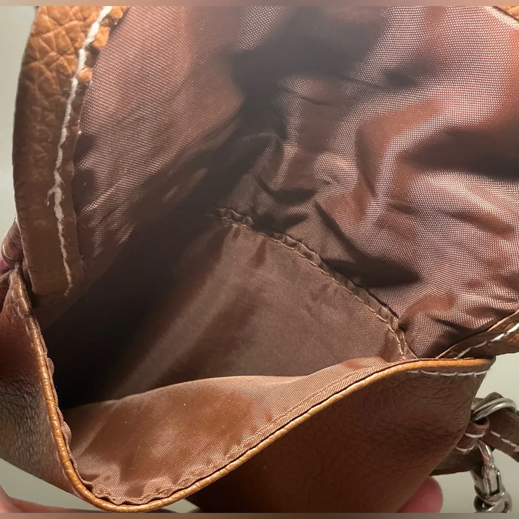 Rare Vintage Sanrio Hello Kitty 2008 Patchwork Style Snap Small Wallet Wristlet Brown - Image 5