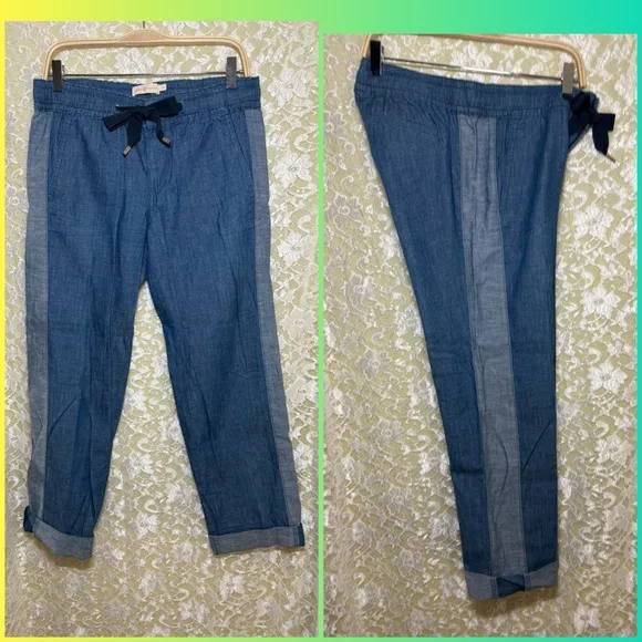 Tory Burch  Blue Denim Pants with drawstring sz 28 euc - Image 2