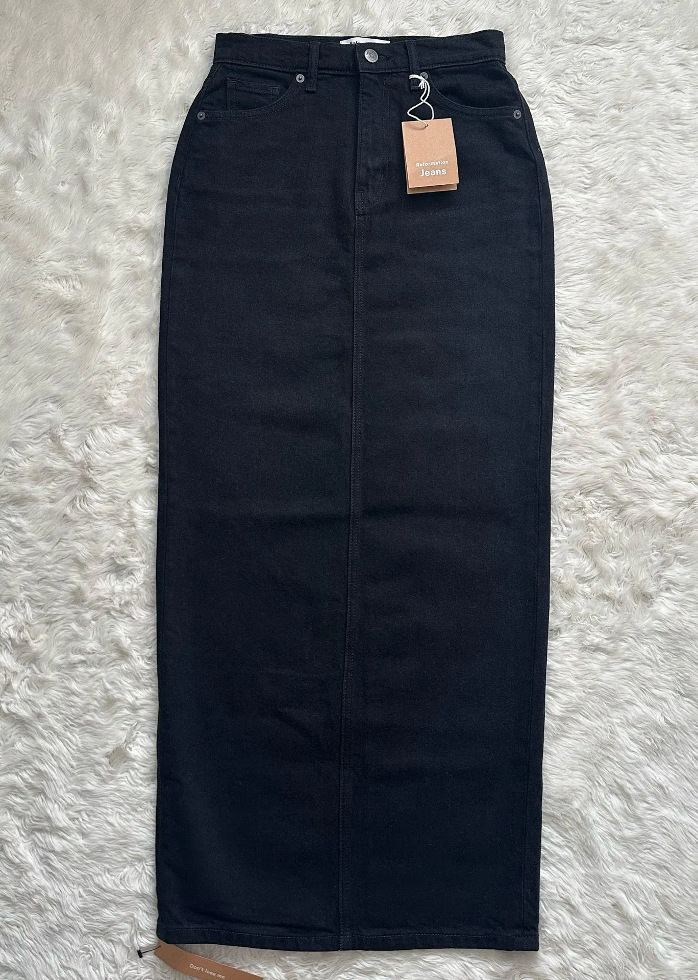 Reformation Daria Ultra High Rise Denim Maxi Skirt Nidri Wash Black 26 NWT New - Image 3