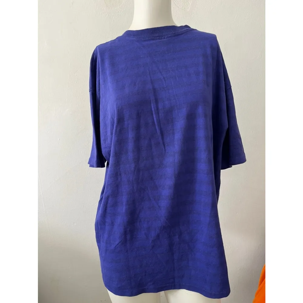 Vintage 90s single stitch purple black stripe key west Florida crew necT - Image 4