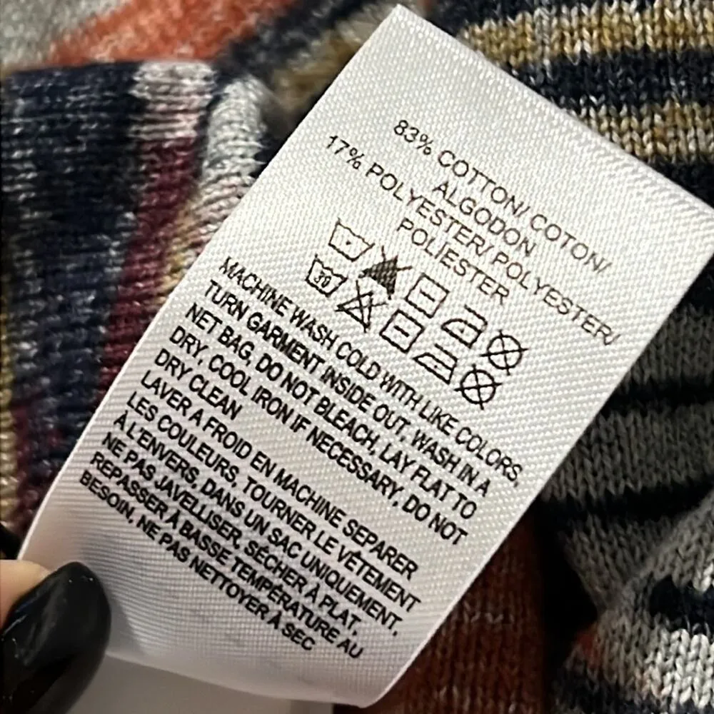 Lucky Brand medium Aztec Navajo Open Front Drape Cardigan Sweater worn once - Image 6