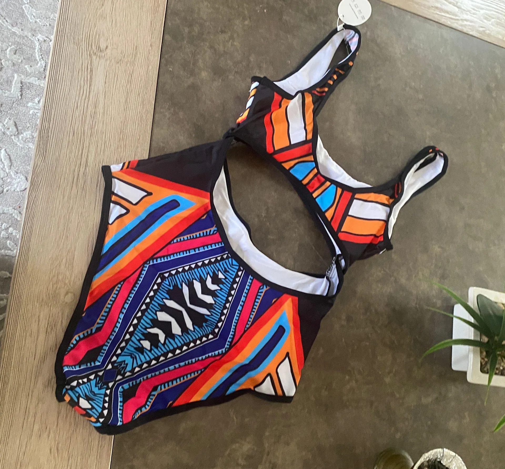 Qearal Women Cut Out Monokini Tribal Print High Waist Padded Swimsuit Tummy Control Swimwear Multiple Size M - Image 5